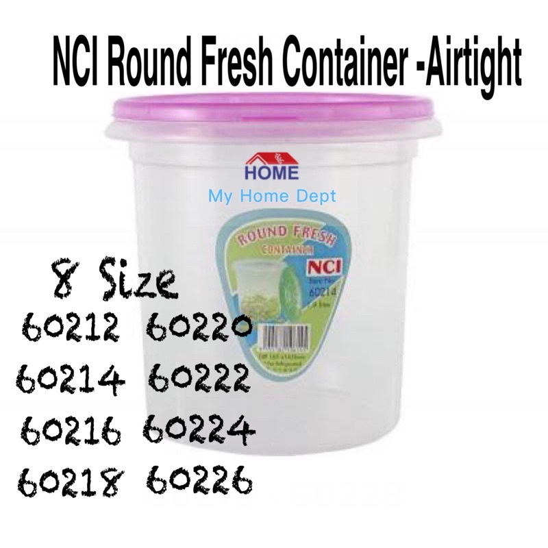 NCI Round Fresh Airtight Multipurpose Container 60212 60226 Storage