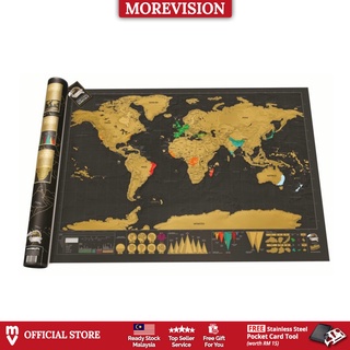 Travel Scratch Off World Map Deluxe Edition Poster Personalized Journal Big  Gift