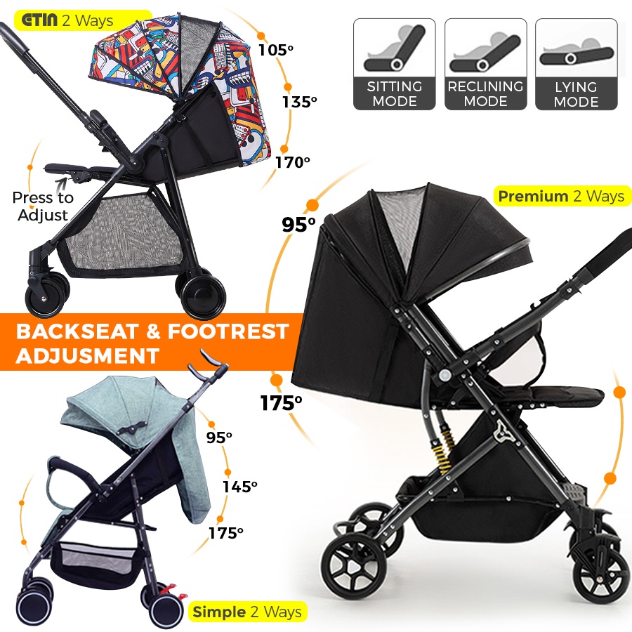 Two way outlet stroller