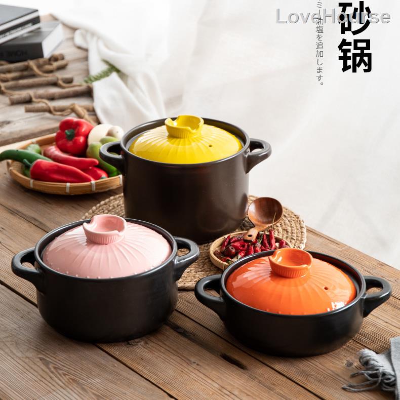 Stew Pot, Gas Stove Soup Pot, High Temperature Resistant Casserole, Ceramic  Clay Pot With Lid