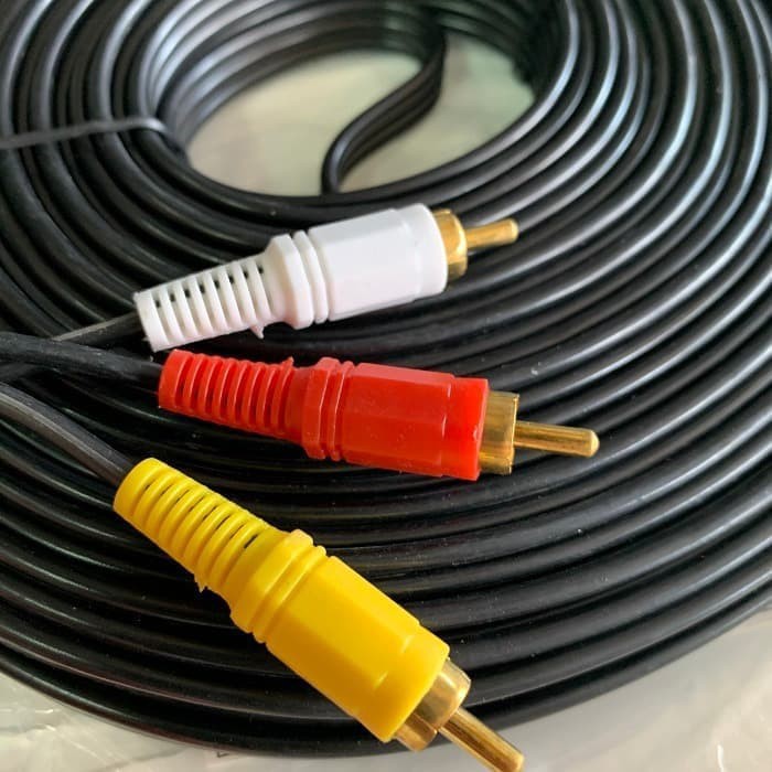 3 Line 3 Way RCA AV Cable 20 Meters VISERO / 3 Way 20M Audio Video ...