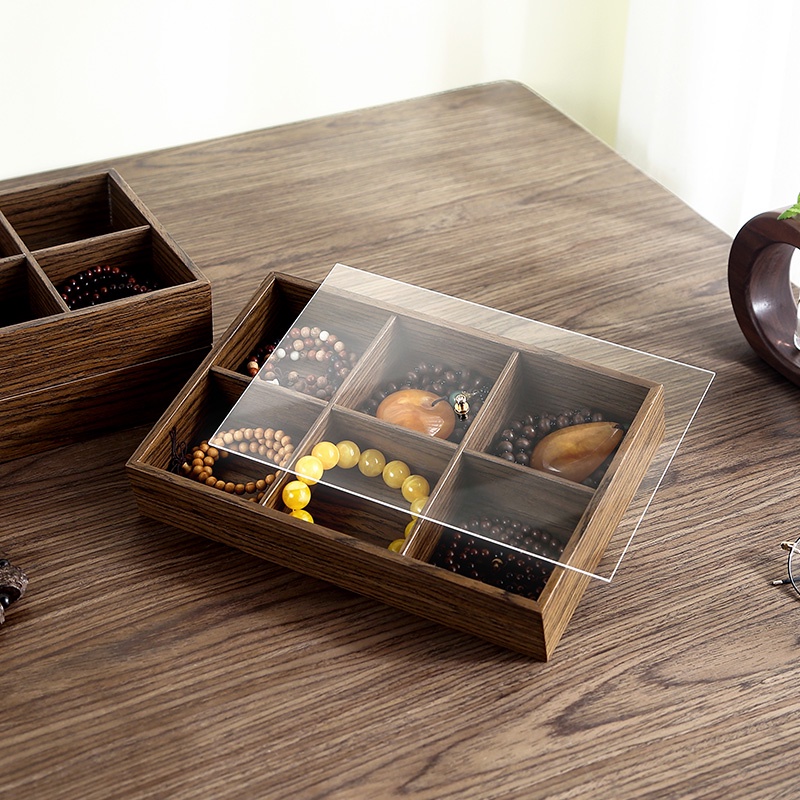 Casegrace Wooden Buddhist Jewelry Organizer Box with Lid Buddha