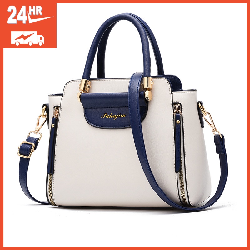 【READY STORK】Bag female 2022 new fashion color matching handbag Korean version high-capacity Single Shoulder Messenger Bag