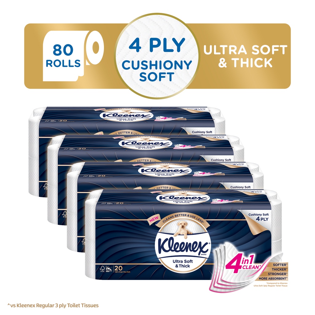 Carton Of Kleenex Ultra Soft Thick Ply Toilet Tissue Rolls Case Shopee Singapore