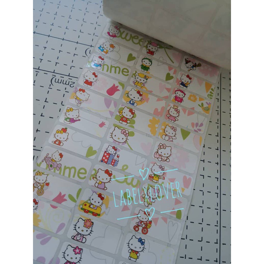 Hello Kitty Customise Name label Sticker Medium | Shopee Singapore