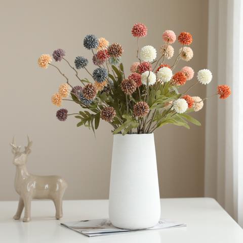 5 Heads  Artificial Thorny Flower Ball Dandelion Flowers Bride Flower For Wedding Party Home Decoration
