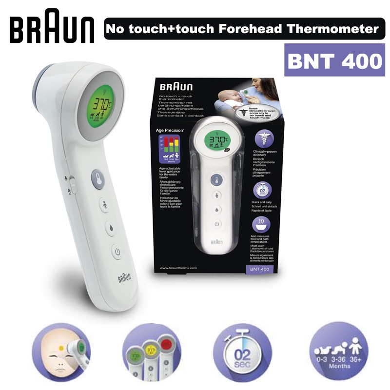 Braun No Touch & Forehead Thermometer Age Precision BNT400