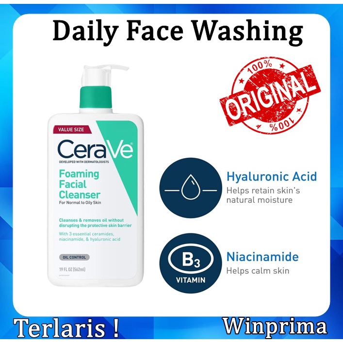 Cerave Foaming Facial Cleanser for Daily Face Washing Oily Skin