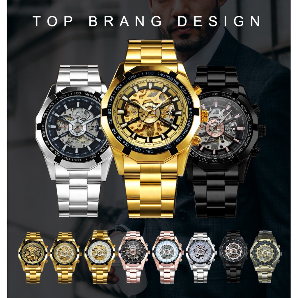 Winner Watch Men Skeleton Automatic Mechanical Men Watch Shopee Singapore