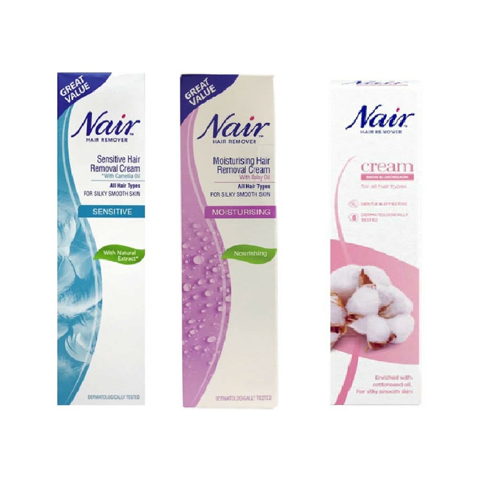 Nair Bikini & Underarm/Legs & Body Moisturizing Hair Removal Cream ...