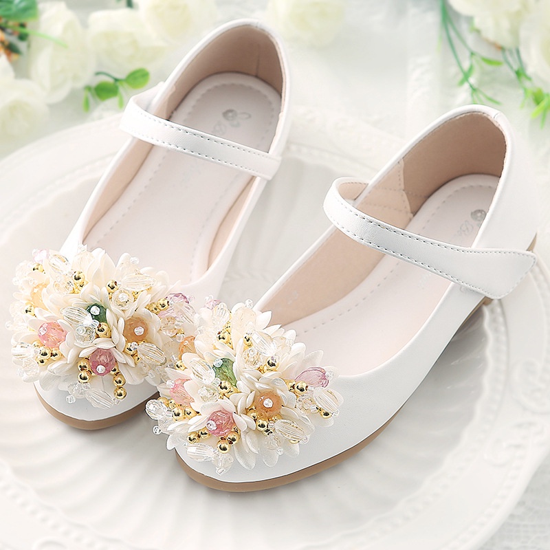 White flower hot sale girl shoes