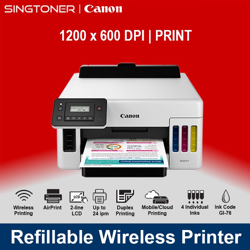 [Local Warranty] Canon MAXIFY GX5070 Refillable Ink Tank Wireless ...