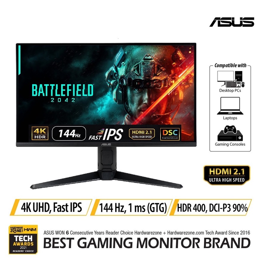 ASUS TUF VG28UQL1A 28inch 4K UHD Fast IPS 144 Hz,1 ms GTG HDMI 2.1