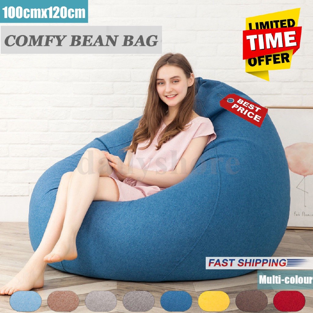 With Filling) Large Bean Bag Footrest Couch Chairs Sofa Lazy