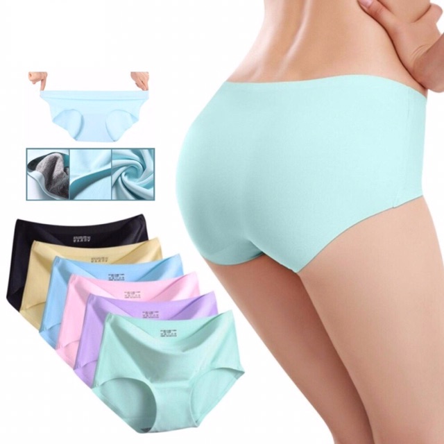 4PCS Ice Silk Panties Women Seamless Girls Clothing Underwear Women Briefs