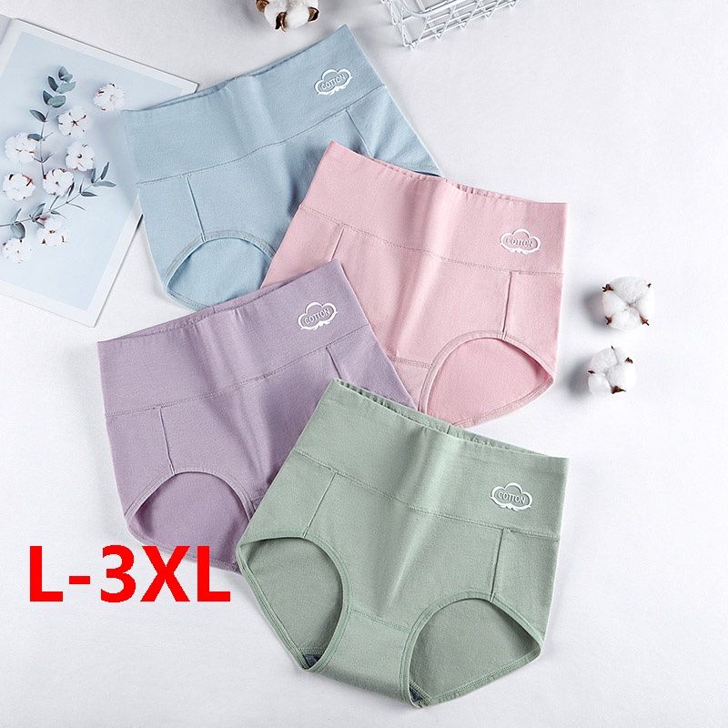 Graphene Antibacterial Panty Women High Waist Underwear Soft Cotton Panties Plus Size Shopee 1882