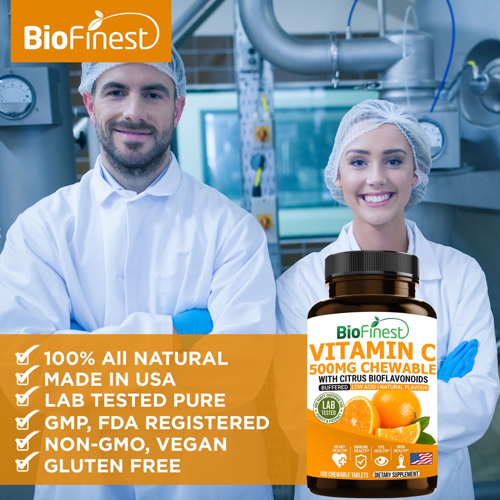 Biofinest Buffered Vitamin C 500mg - Antioxidant Citrus Bioflavonoids ...