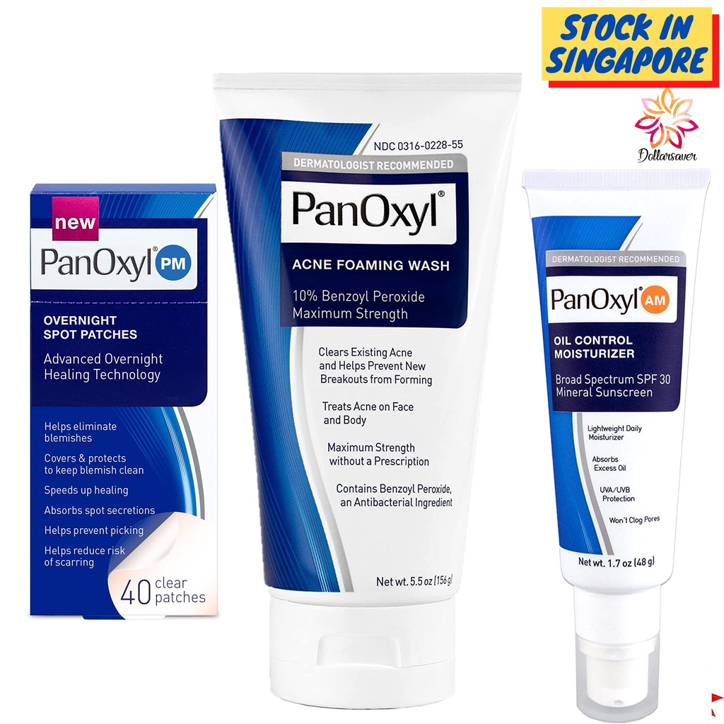 PanOxyl 10 Benzoyl peroxide Acne Foaming Wash/ Oil Control Moisturizer