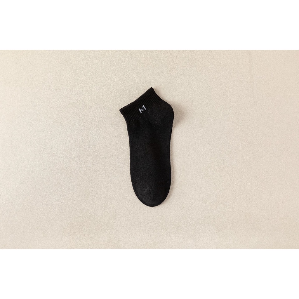 Socks Men Short Tube Spring Summer Thin Style Letter M Series Solid ...