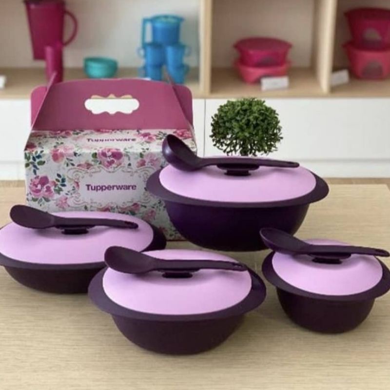 Purple Royale Serving Set Tupperware | Shopee Singapore