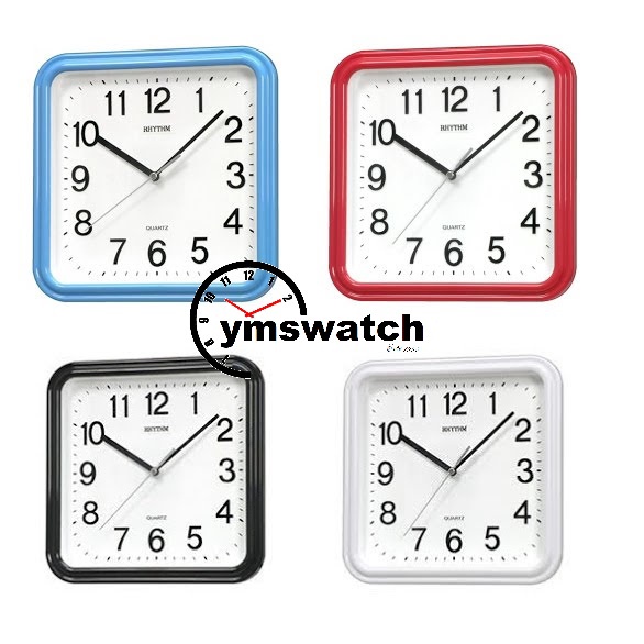 Rhythm Sweep Second Square Wall Clock CMG450/CMG466 Jam Dinding