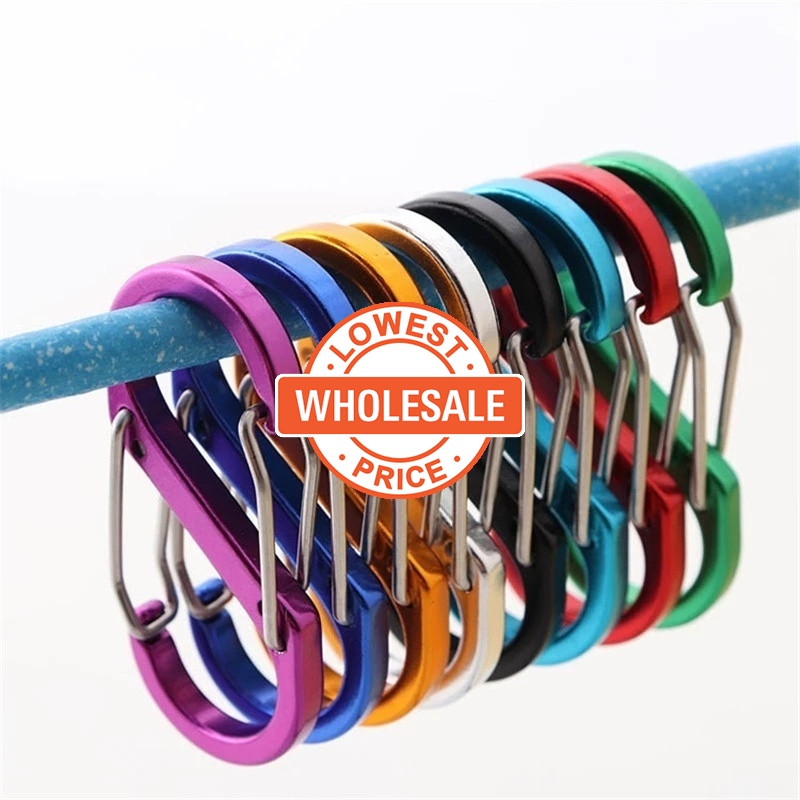 Pack 100 Heart Shaped Aluminum Alloy Keychain Clip Carabiner Hook Key Holder Pink Color