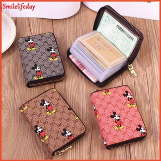 Disney High Quality Women's Wallet Lady Purse Female Short Style Simple  Folding PU Cartoon Zippered Student Coin Wallet Card Set