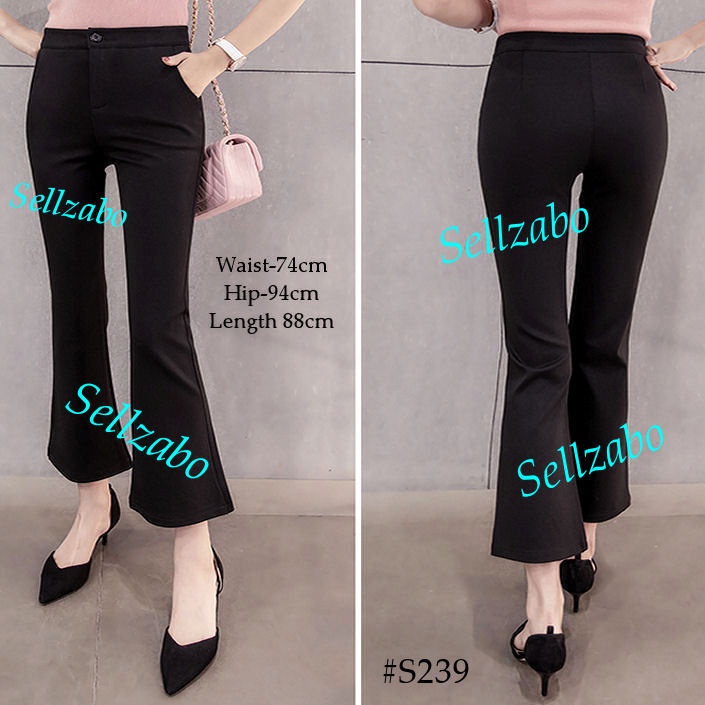 Ladies Size XL Stretchable Bell Bottom Flare Hem Long Pants Black Retro  Vintage 70s 80s #S239 Wanita Seluar Pakaian Viu