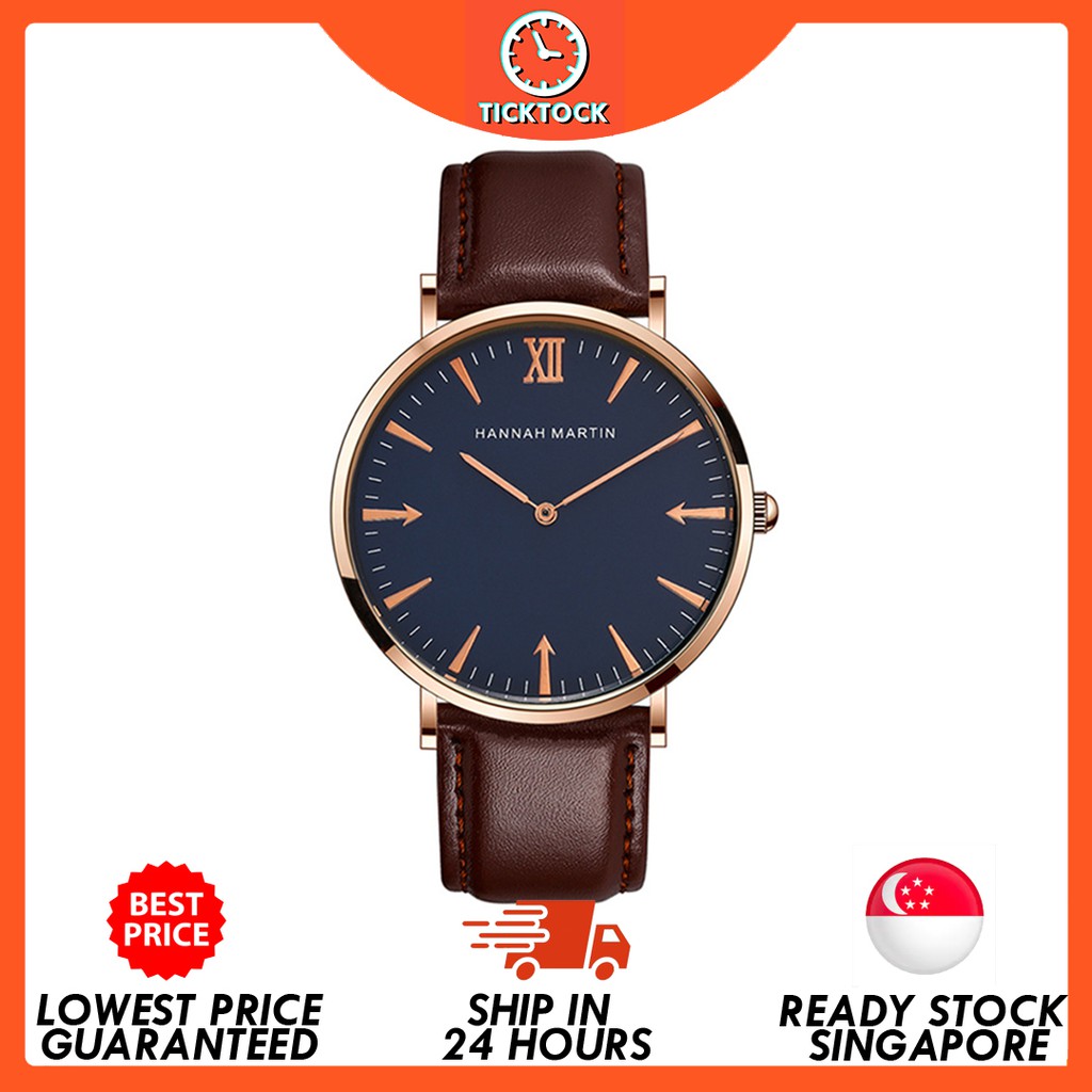 [🔥LOCAL SG SELLER 🔥] Classic Leather Strap Luxury Men Women Watch