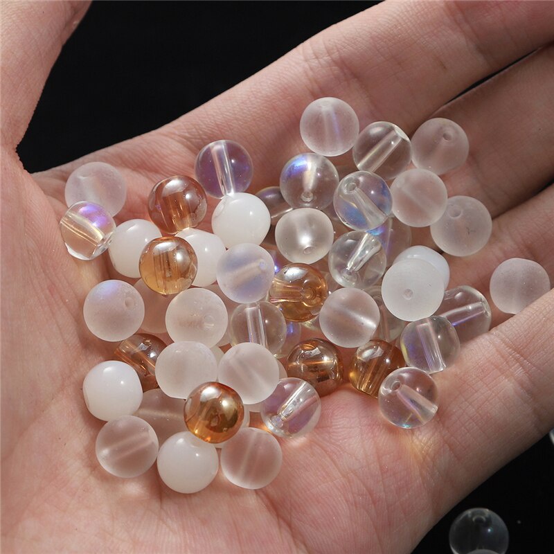 Glass Matte AB Color 4 6 8mm Round Spacer Loose Beads For Jewelry Making