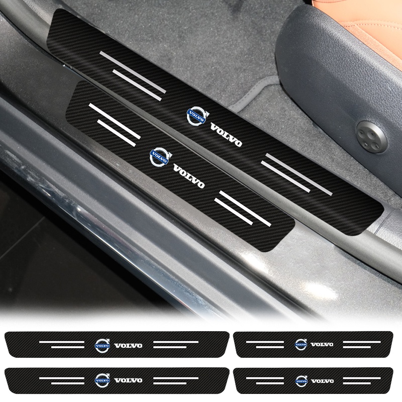 Car trunk protection strip stickers Carbon Fiber leather Car Door Sill  Sticker for Volvo XC60 XC80 XC90 V40 V60 S60L S80