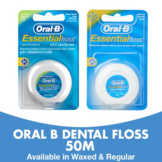 Oral B Dental Floss Essential Floss Mint Waxed & UnWaxed 50ml | Shopee ...