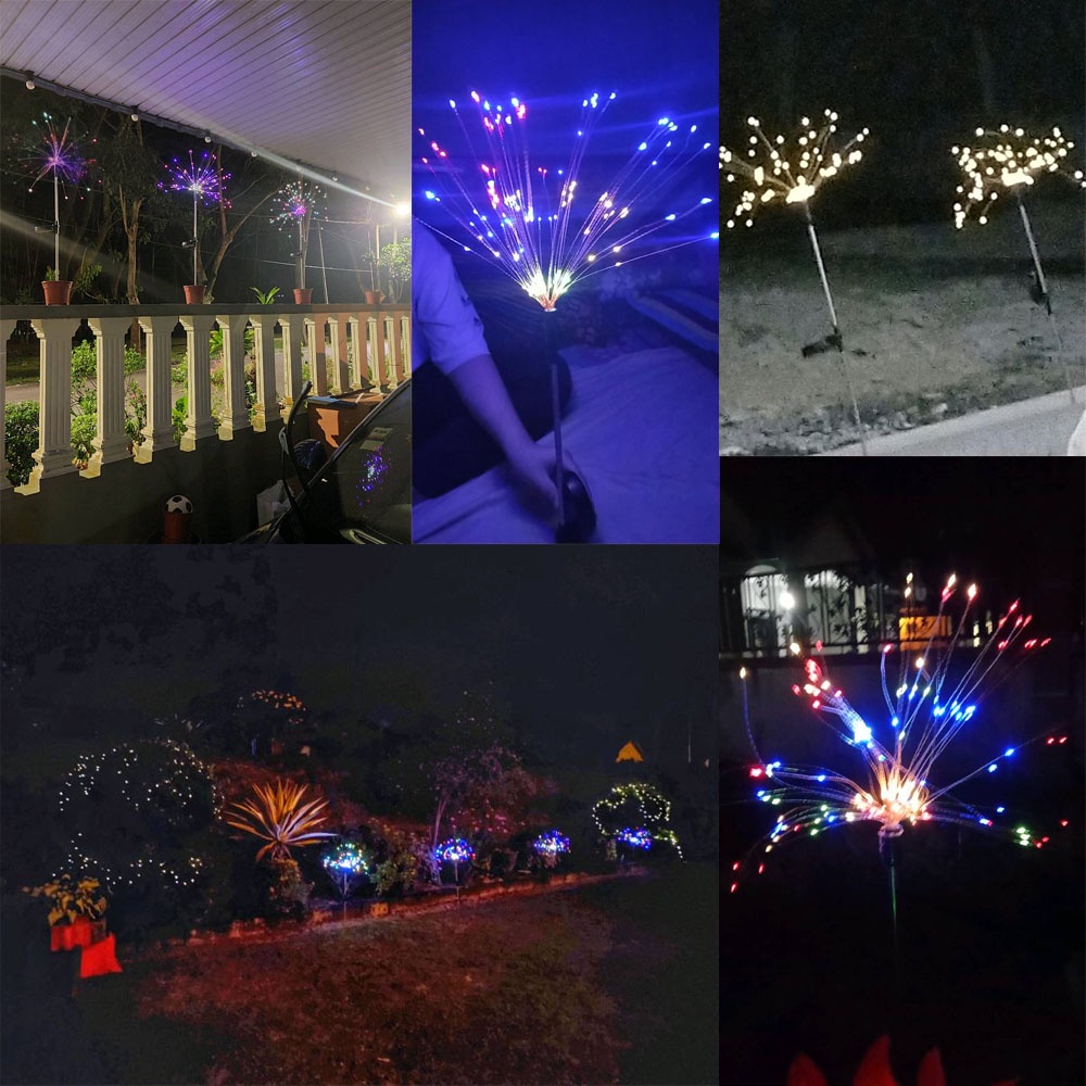 Lampu Raya Led Solar Hari Raya Lights 200LED Firework Light 8Modes ...