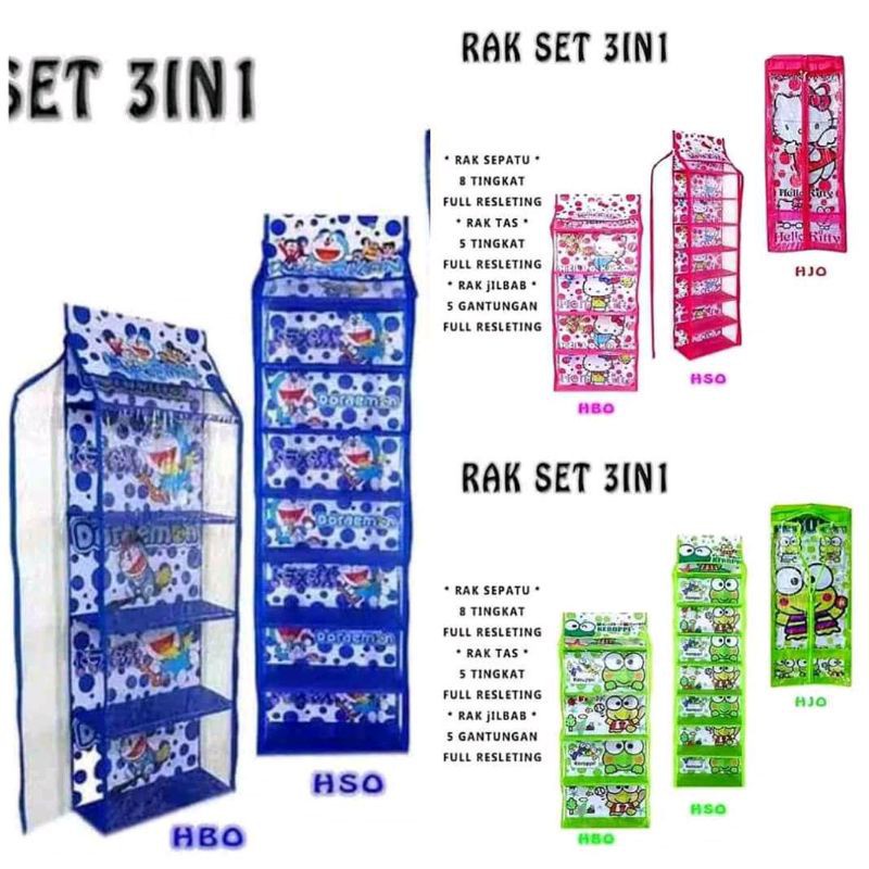 3 in 1 Character Hanging Shoe Rack (Shoe Rack/Bag Rack/hijab Rack ...