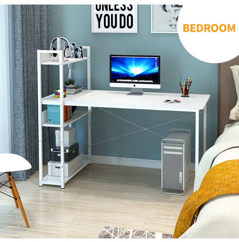 SG Ready Stock H Design Computer Study Table With Bookshelves | Shopee ...