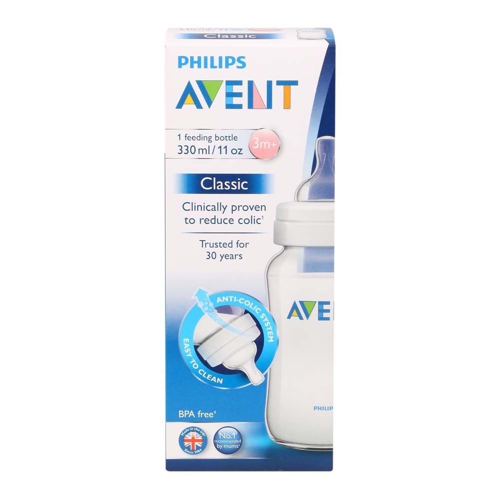 PHILIPS AVENT CLASSIC FEEDING BOTTLE (3M+) 300ML (WHITE) | Shopee Singapore