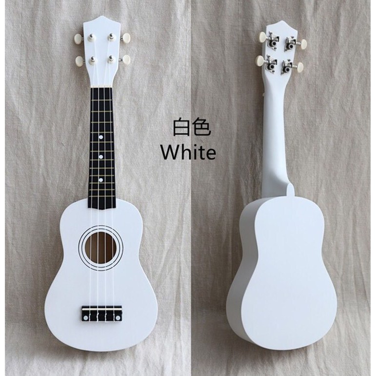 [M'sia] WOOD 21 inch Soprano Ukulele 4 Strings Hawaiian Guitar Uke + String + Pick For Beginners