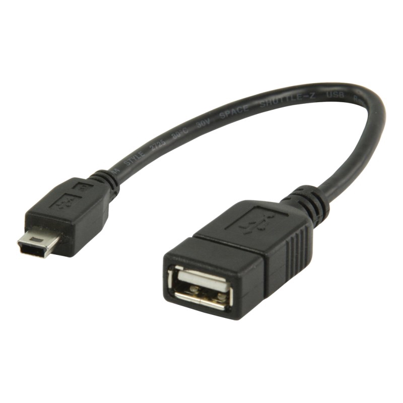 Mini USB OTG Cable USB A Female to Mini USB B 5 Pin Male Adapter Cable ...