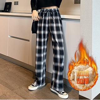 2021 New Plaid Pants Women Hight Waist Trousers Women Harem Pants Full  Length Streetwear Pockets Plus Size…