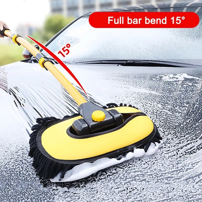 Bend Rod Car Wash artifact Soft brush Mop Telescopic Long Handle ...