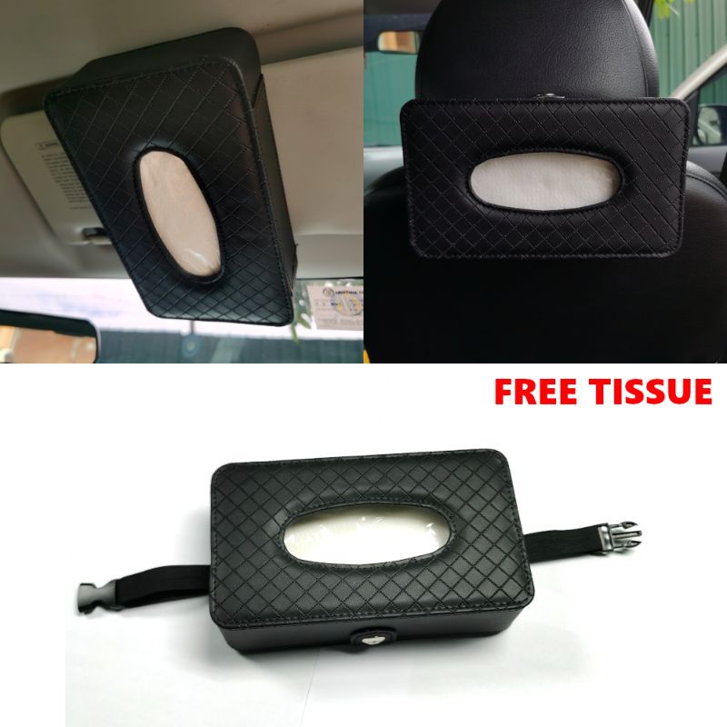 Car Tissue Box Holder Paper Napkin Sunvisor Headrest Dashboard Kotak ...