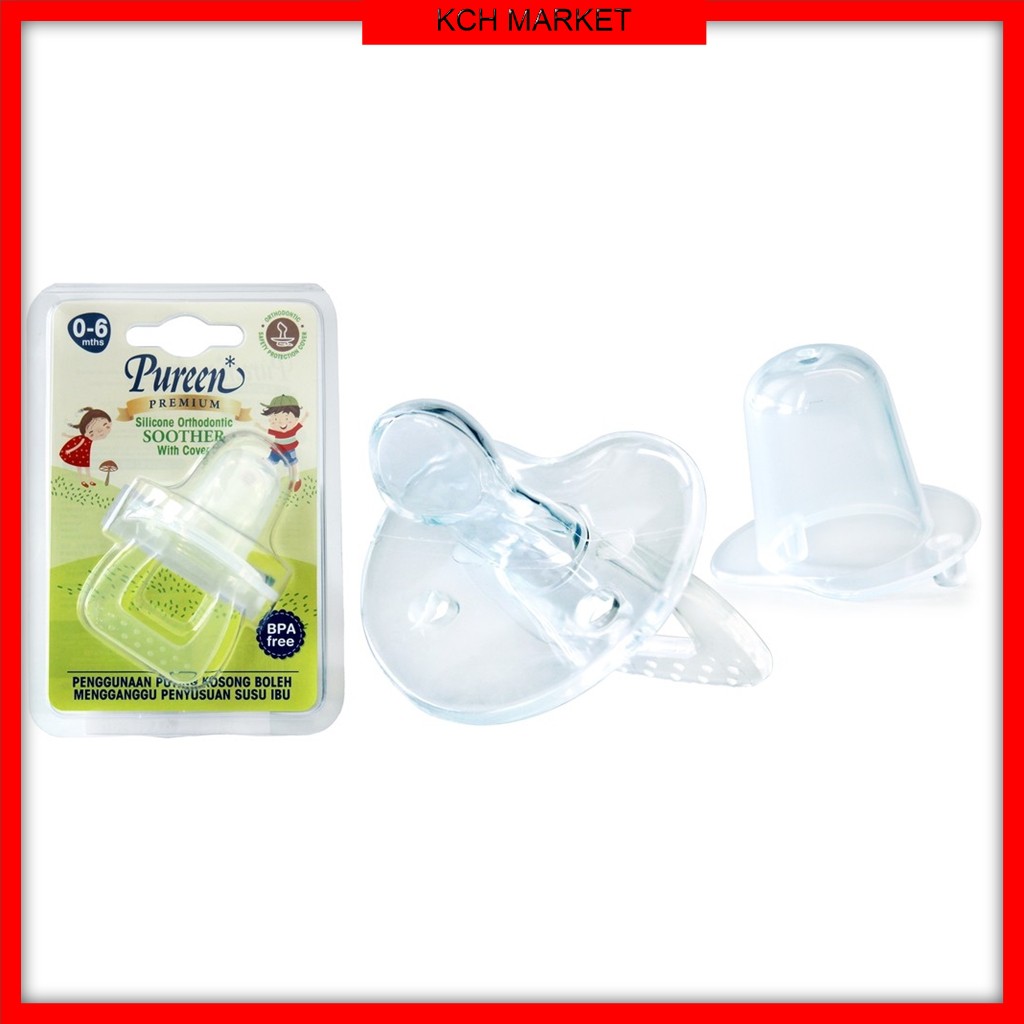Pureen Premium Silicone Orthodontic Soother Pacifier With Cover SSF-4 ...