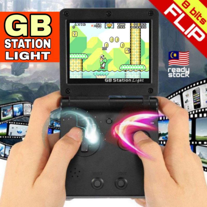 Gameboy Advance Sp 8 Flip Bits Gb Station Light Retro Console Game