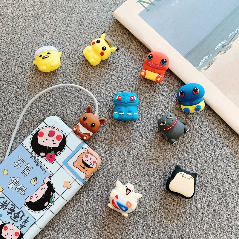 Pokémon cartoon protective sleeve cable Anti-Break data line silicone ...
