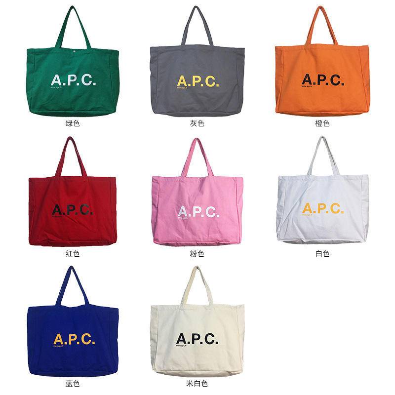 apc letter print canvas tote shoulder bag