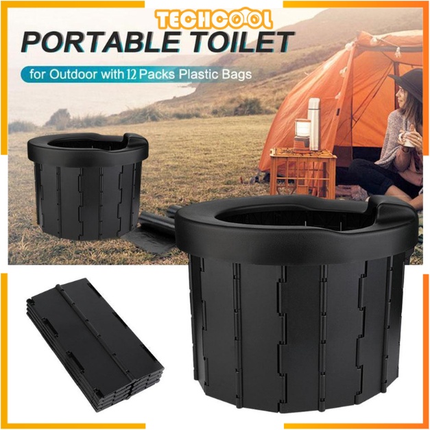 New Folding Portable Toilet Commode Seat Washable Sturdy Deodorant Car ...