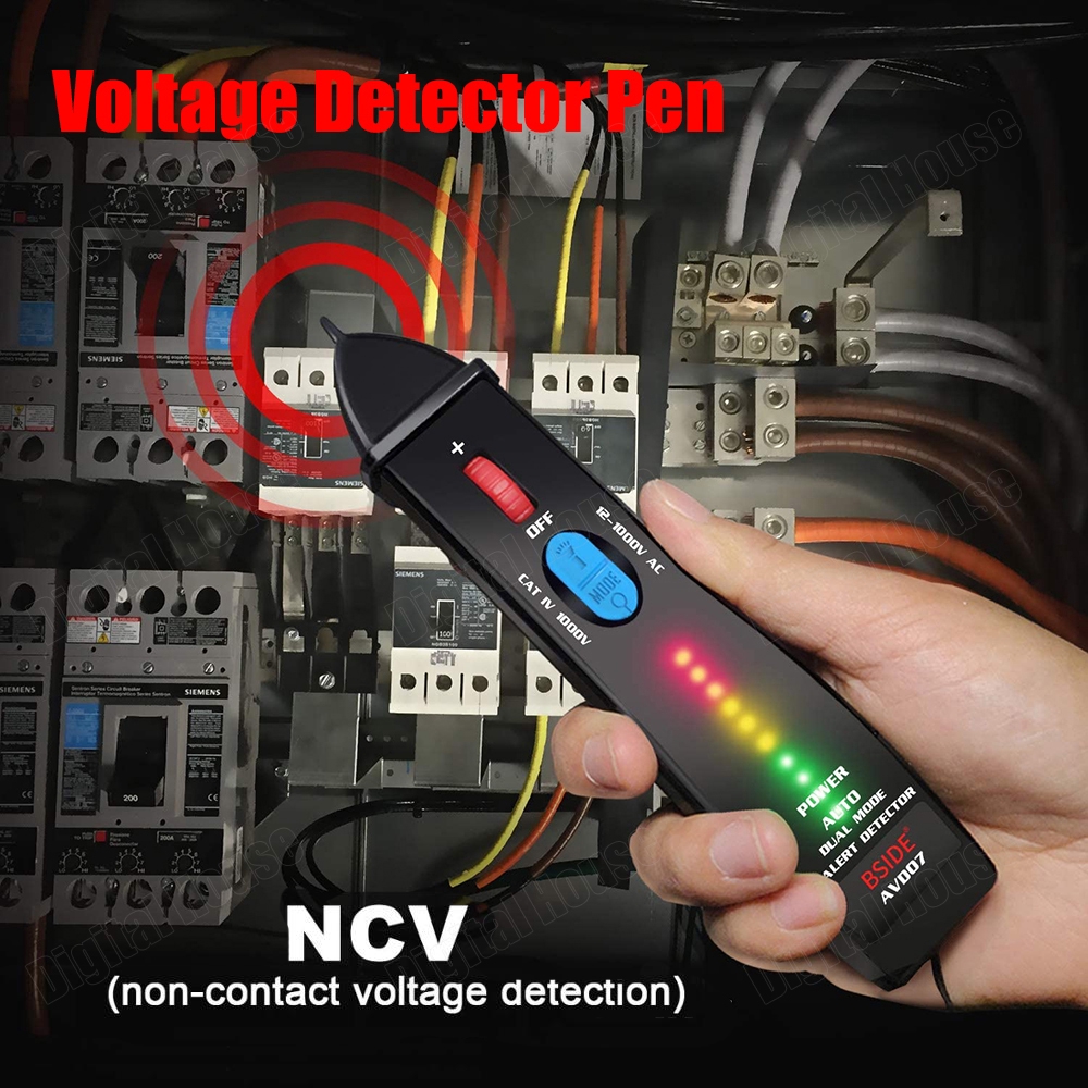 BSIDE Upgraded Voltage Detector Pen Auto/Manual Dual Mode Adjustable Sensitivity Range Non-contact AC Voltage Tester