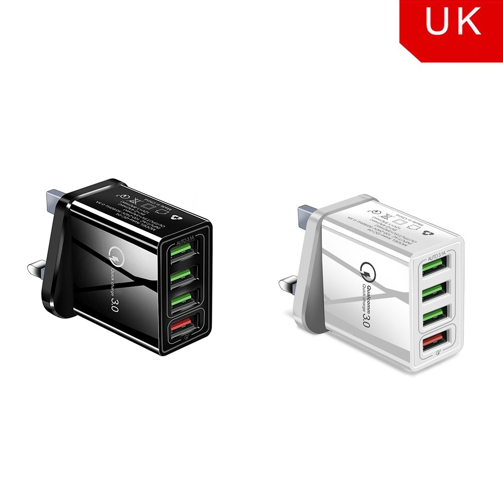 QC 3.0 Wall Charger With 4 USB Port 30W Quick Charge UK Plug USB