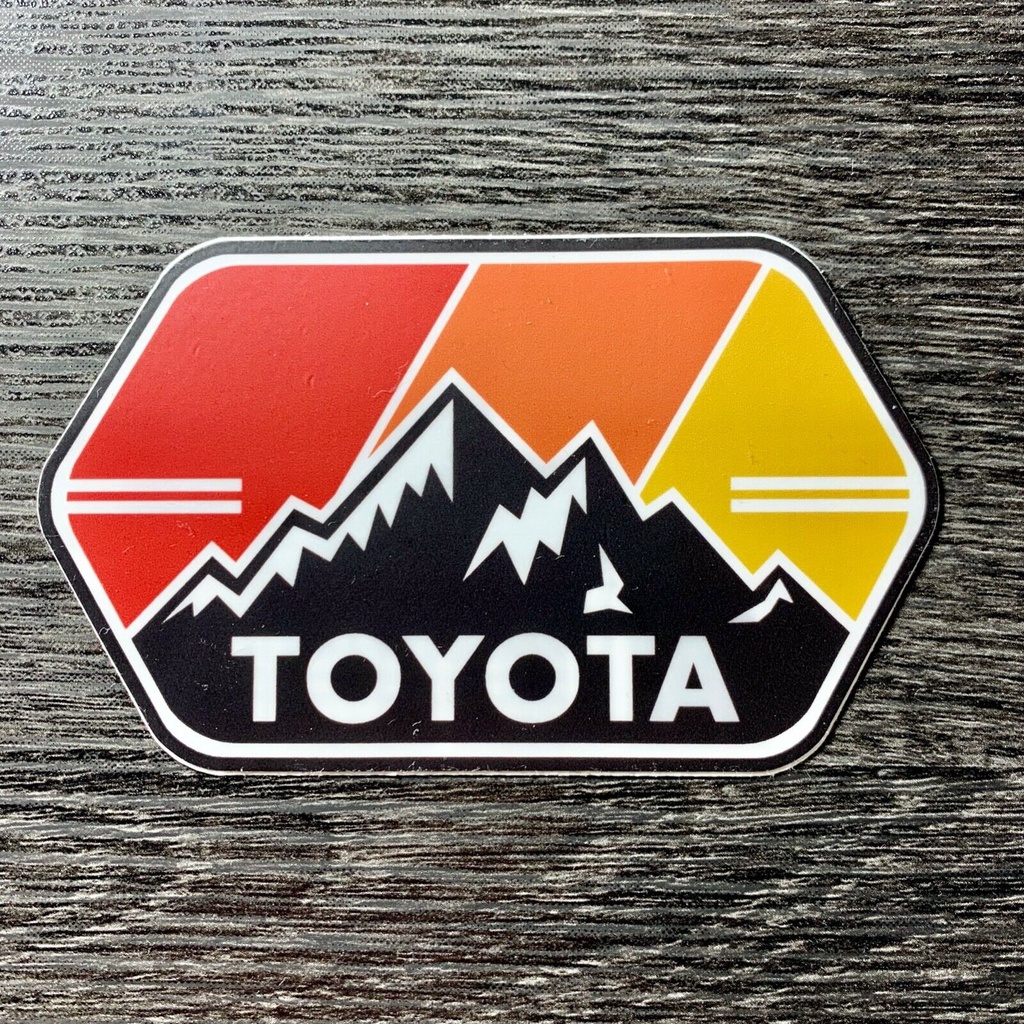 Toyota Mtn w/ Stripes Sticker Decal Tundra Tacoma SR5 4X4 4Runner Fj ...