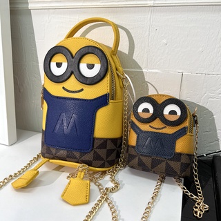 Disney Mickey Girls Shoulder Messenger Bag 3D Cartoon Fashion Mini Coin  Purse Round Storage Bag Children's Birthday Gift